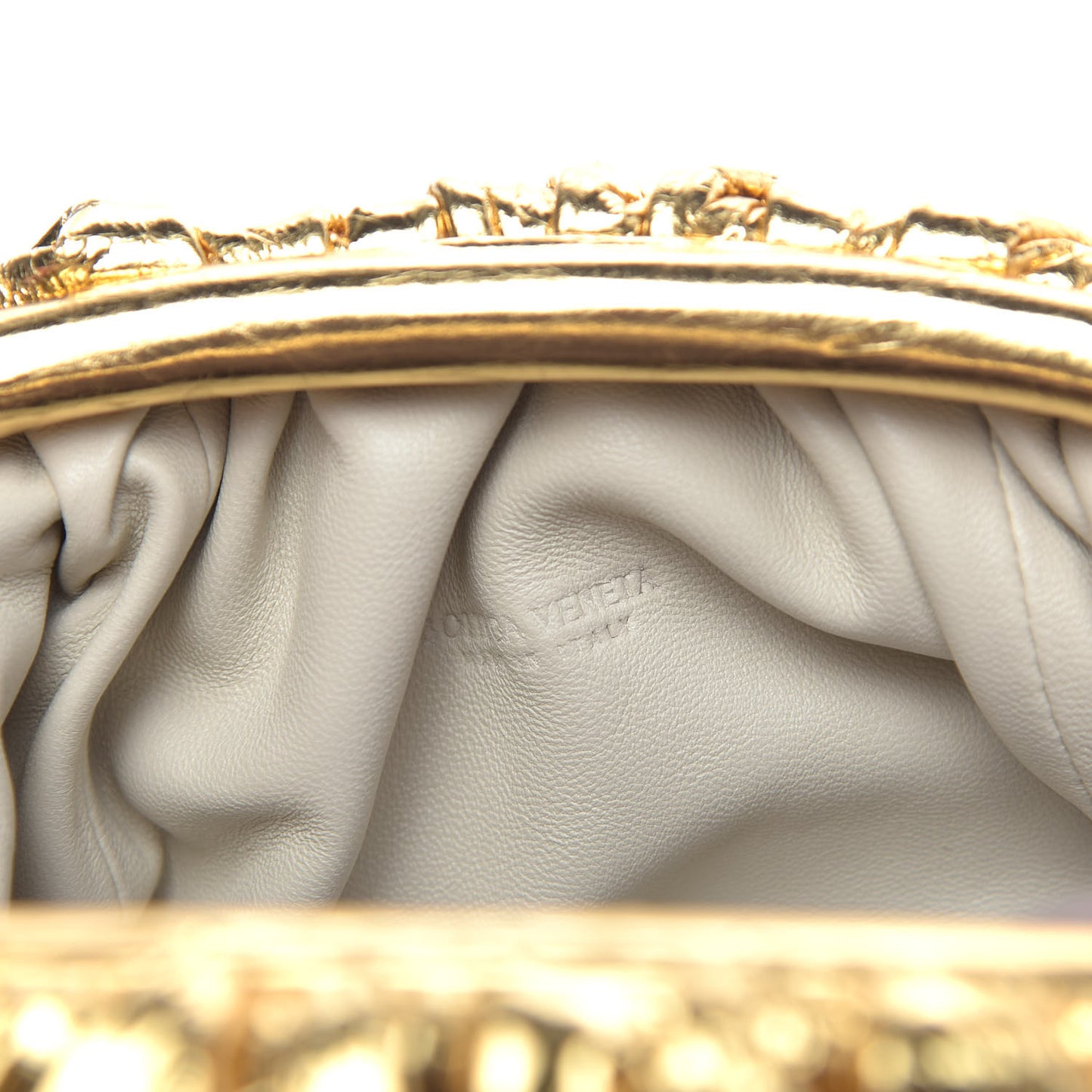Metallic Crinkled Lambskin The Mini Pouch Oro