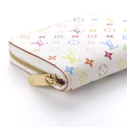 Louis Vuitton Monogram Multicolor Zippy Coin Purse Wallet White Litchi 6 of 11