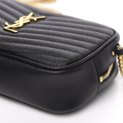 Saint Laurent Grain De Poudre Matelasse Monogram Mini Lou Camera Bag Black 9 of 9