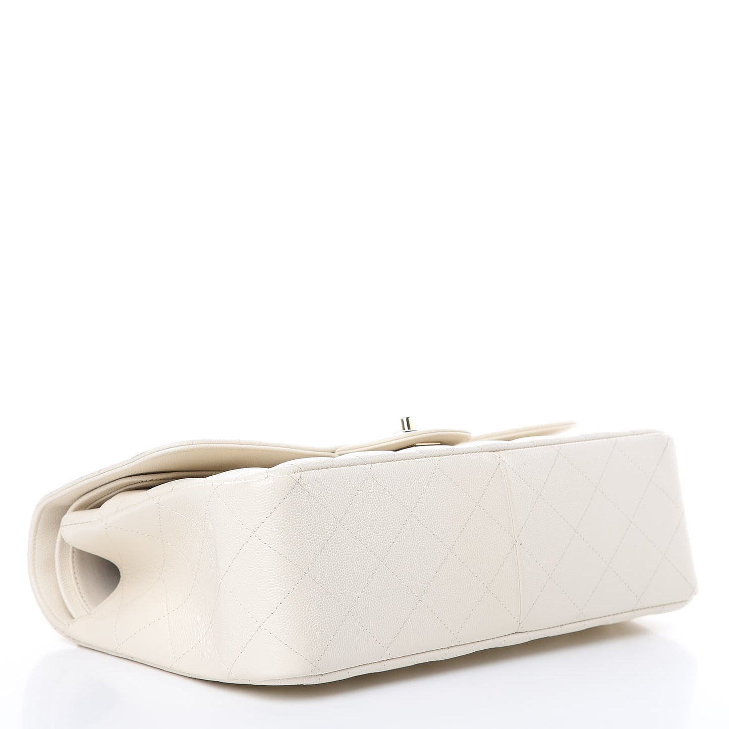 Caviar Quilted Jumbo Double Flap White