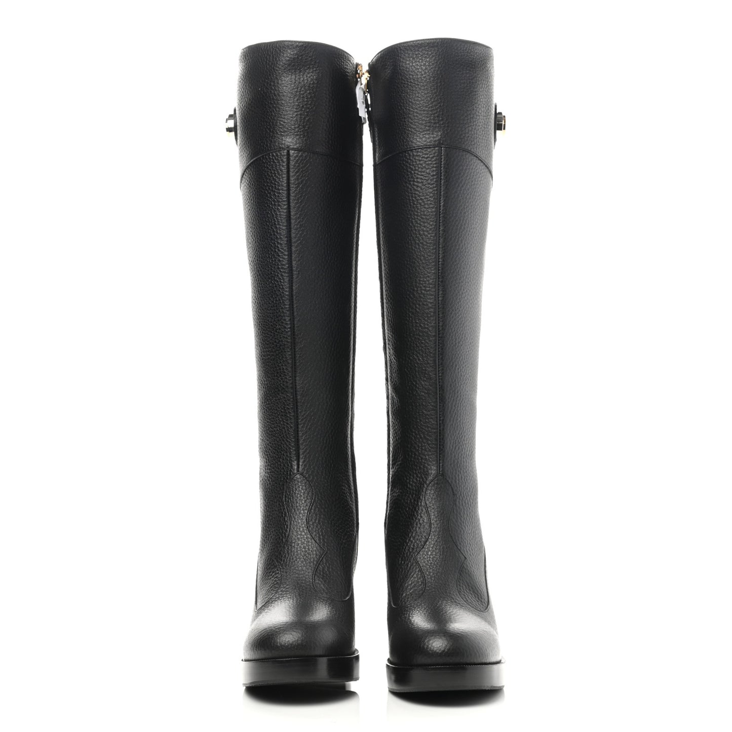 Austin Calfskin Interlocking G Knee High Boots 36.5 Black