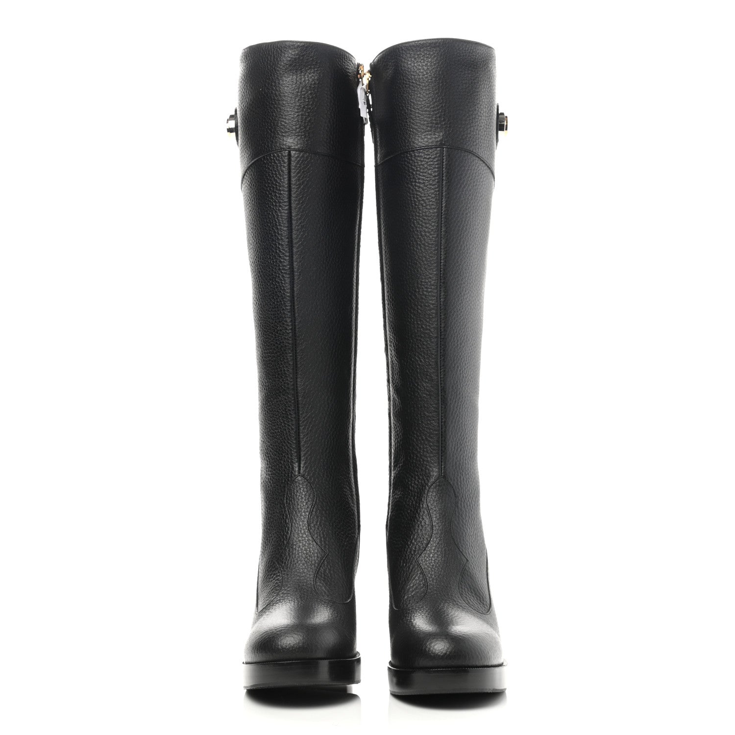 Gucci Austin Calfskin Interlocking G Knee High Boots 36.5 Black 2 of 11