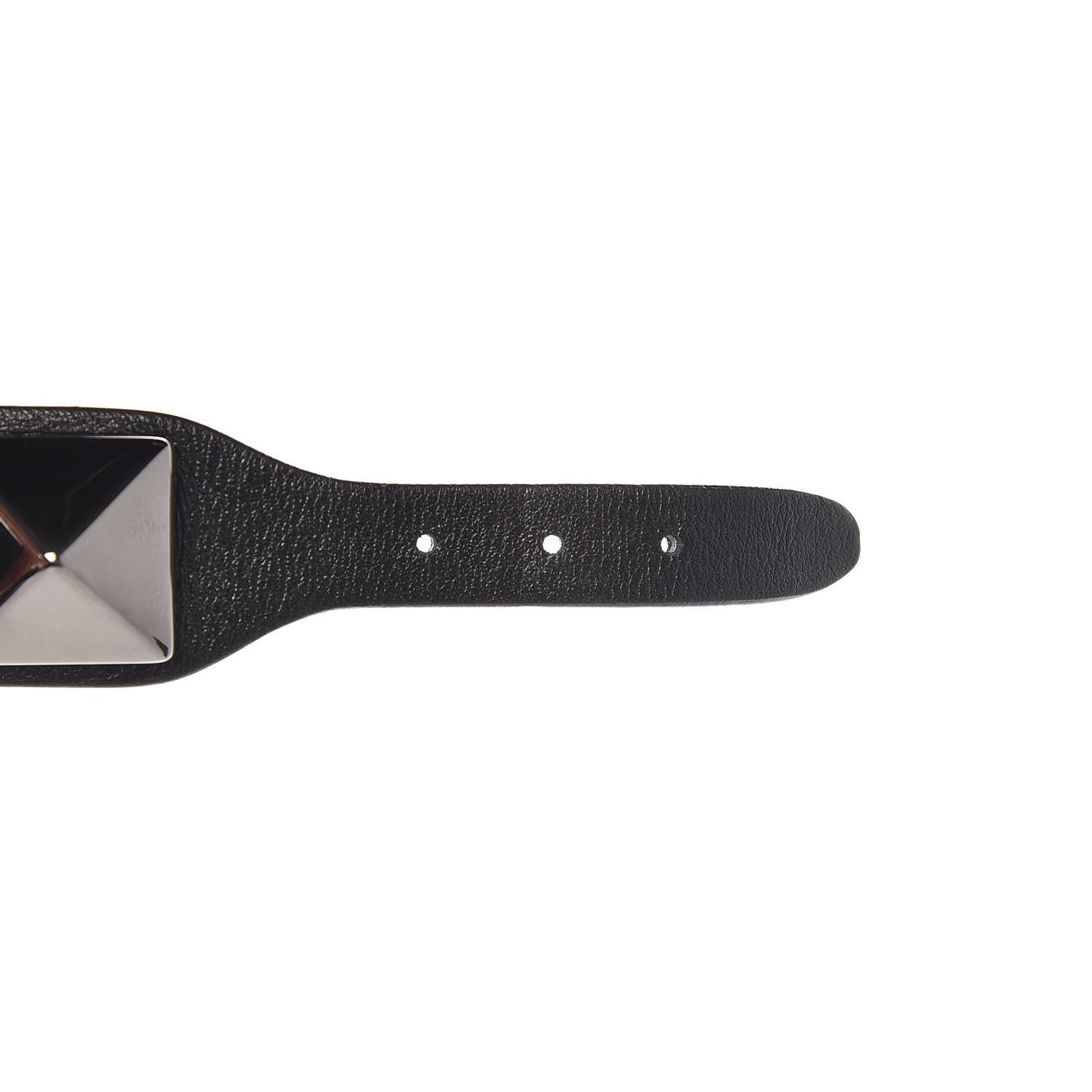 Calfskin Macro Rockstud Bracelet Black