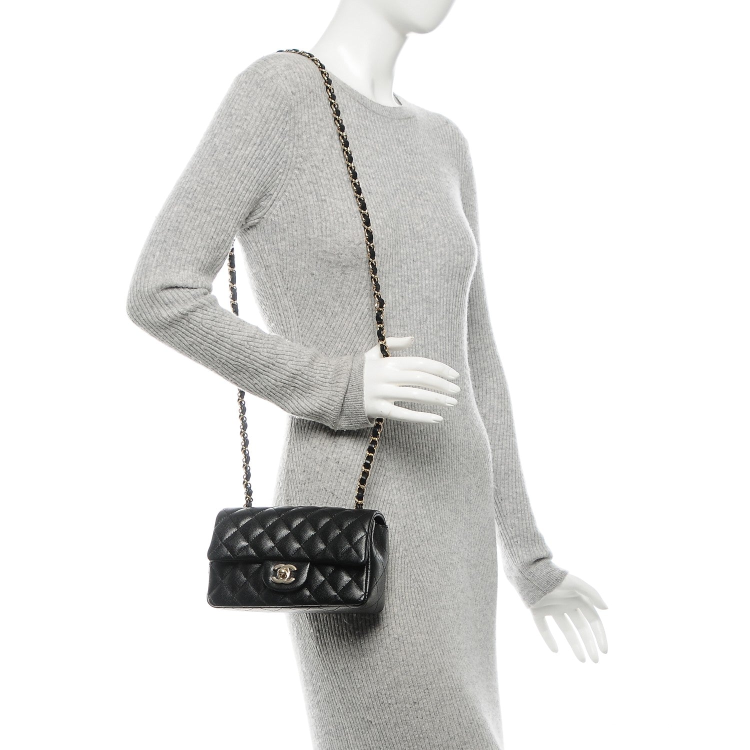 Chanel Caviar Quilted Mini Rectangular Flap Black 2 of 7