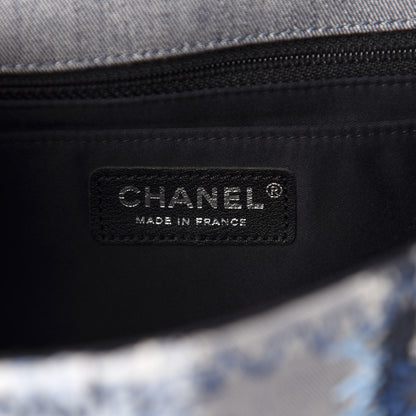 Chanel Denim Tweed Patchwork Medium Single Flap Blue 8 of 10