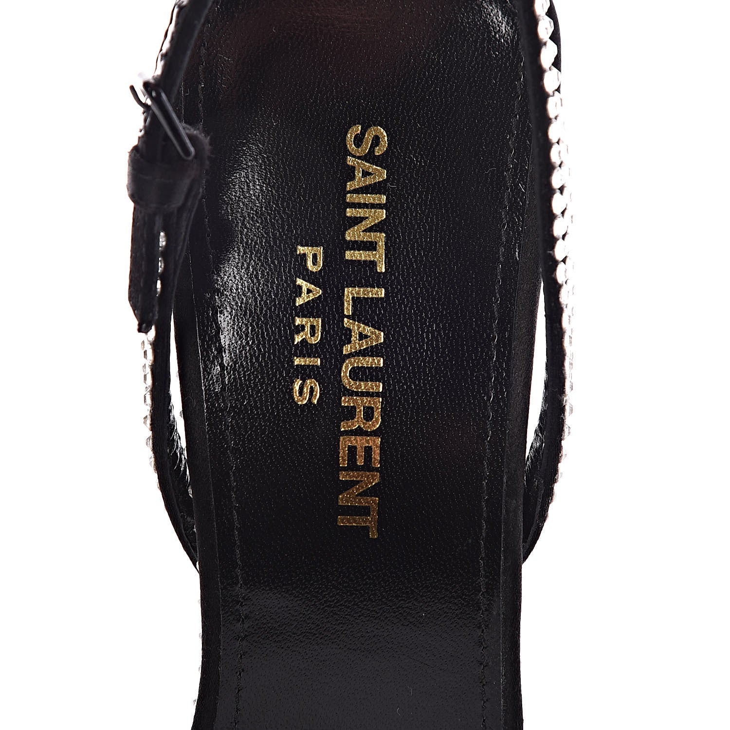 Saint Laurent Satin Crystal Robin 100 Ankle Strap Sandals 36.5 Black 7 of 11