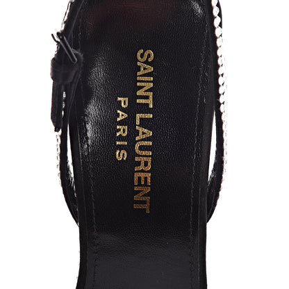 Saint Laurent Satin Crystal Robin 100 Ankle Strap Sandals 36.5 Black 7 of 11
