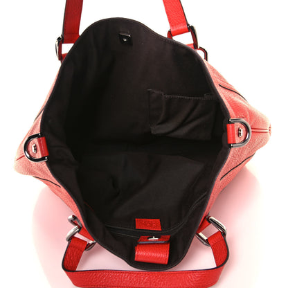 Gucci Pebbled Calfskin Medium Abbey Convertible Tote Red 4 of 14