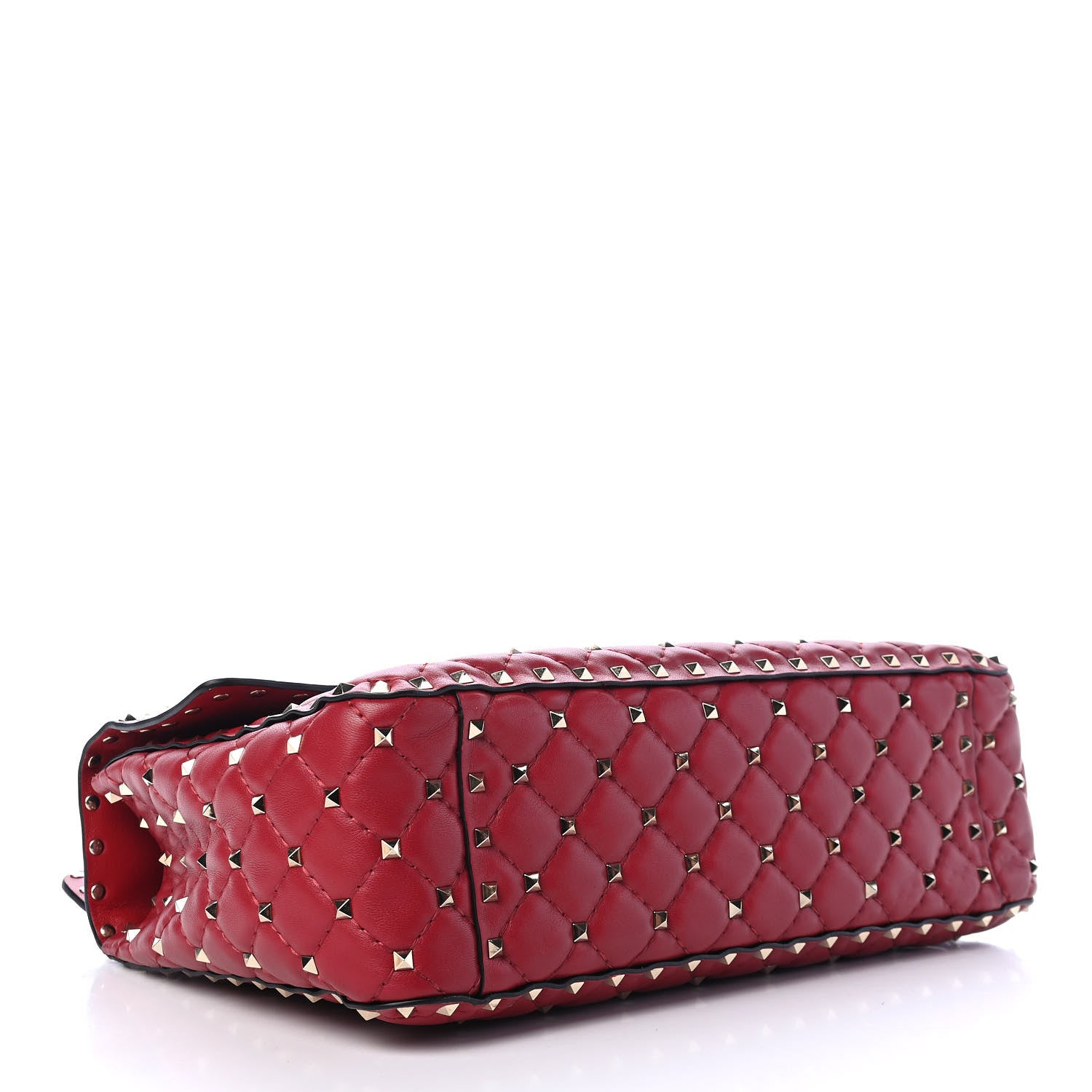 Valentino Garavani Lambskin Large Rockstud Spike Shoulder Bag Red 4 of 9