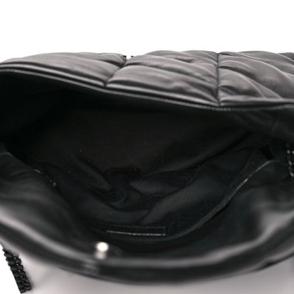 Saint Laurent Lambskin Quilted Medium Loulou Puffer Monogram Chain Satchel Black 5 of 9