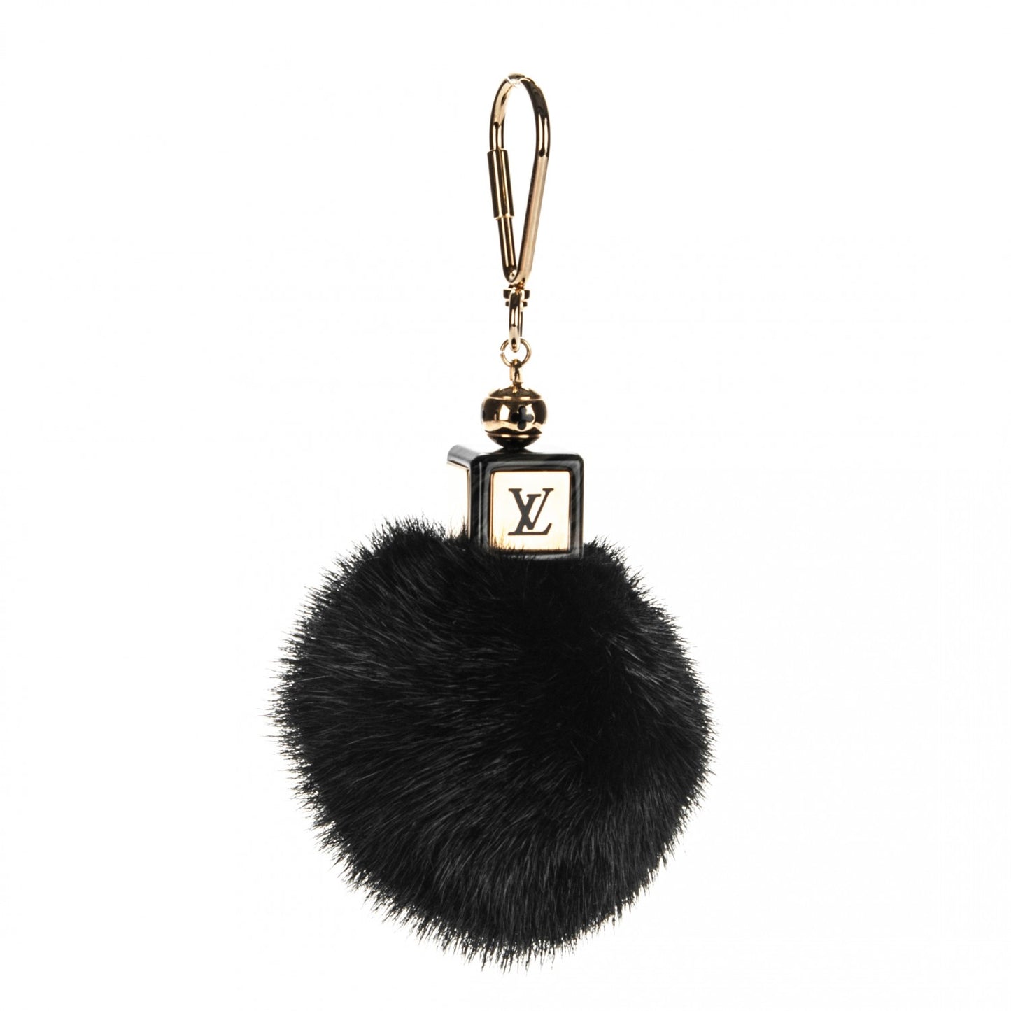 Mink Fur Fluffy Bag Charm Black
