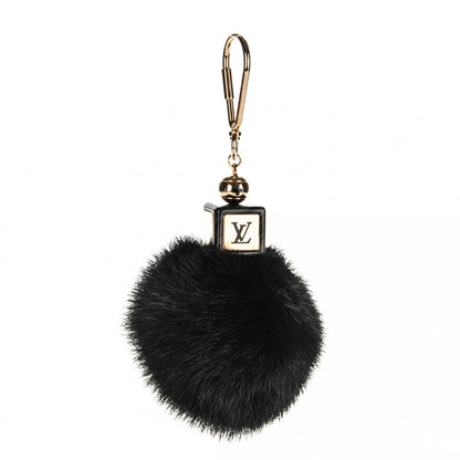 Louis Vuitton Mink Fur Fluffy Bag Charm Black 1 of 4
