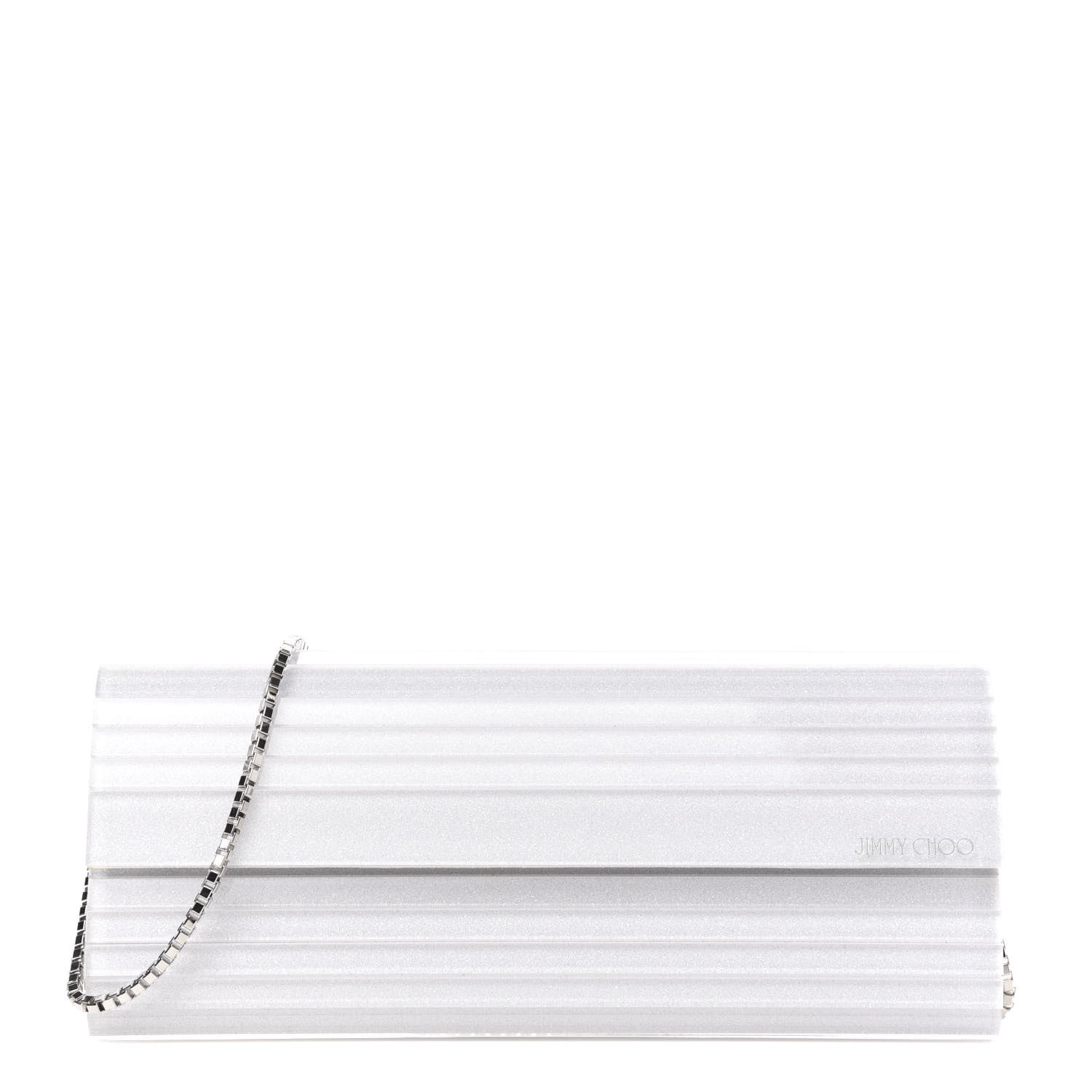 Jimmy Choo Acrylic Glitter Sweetie Clutch White 1 of 8