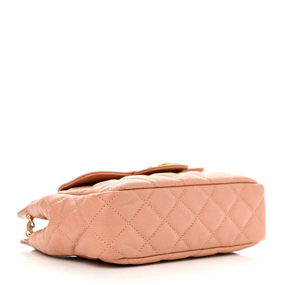 Chanel Caviar Quilted Small Wavy CC Hobo Coral 4 of 10