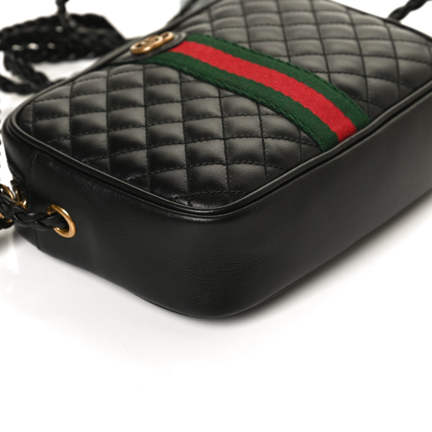 Calfskin Trapuntata Web Mini GG Shoulder Bag Black
