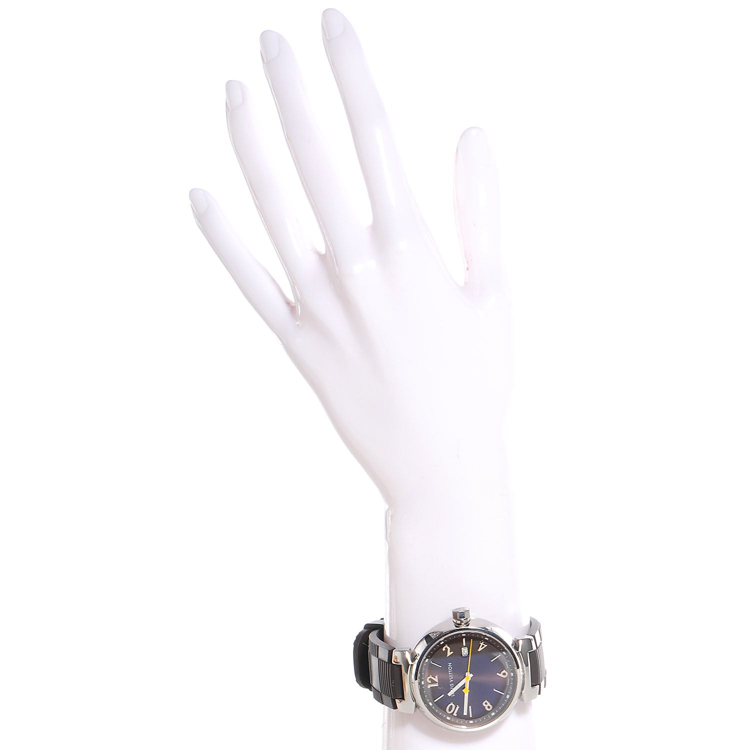 Louis Vuitton Stainless Steel Rubber 39mm Tambour Quartz Watch Brown 2 of 7