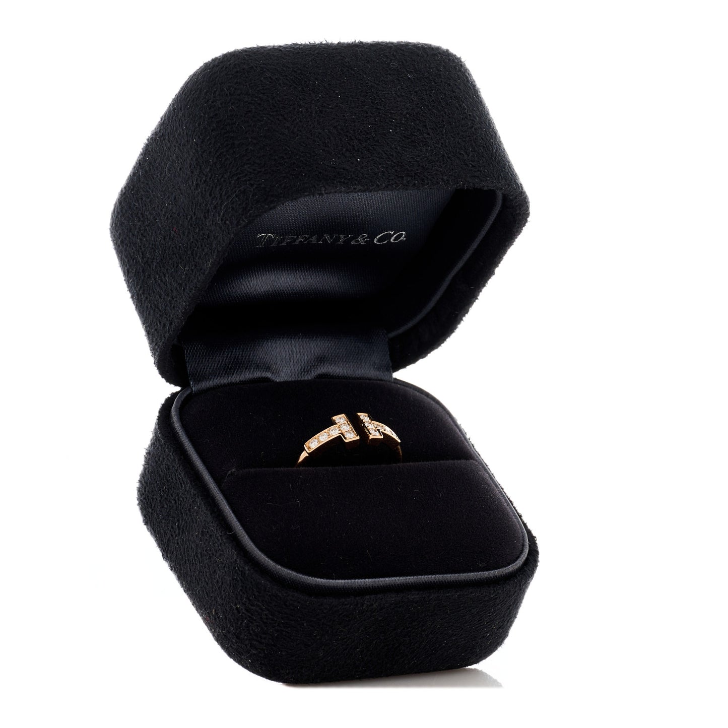 18K Rose Gold Diamond T Wire Ring 48 4.5