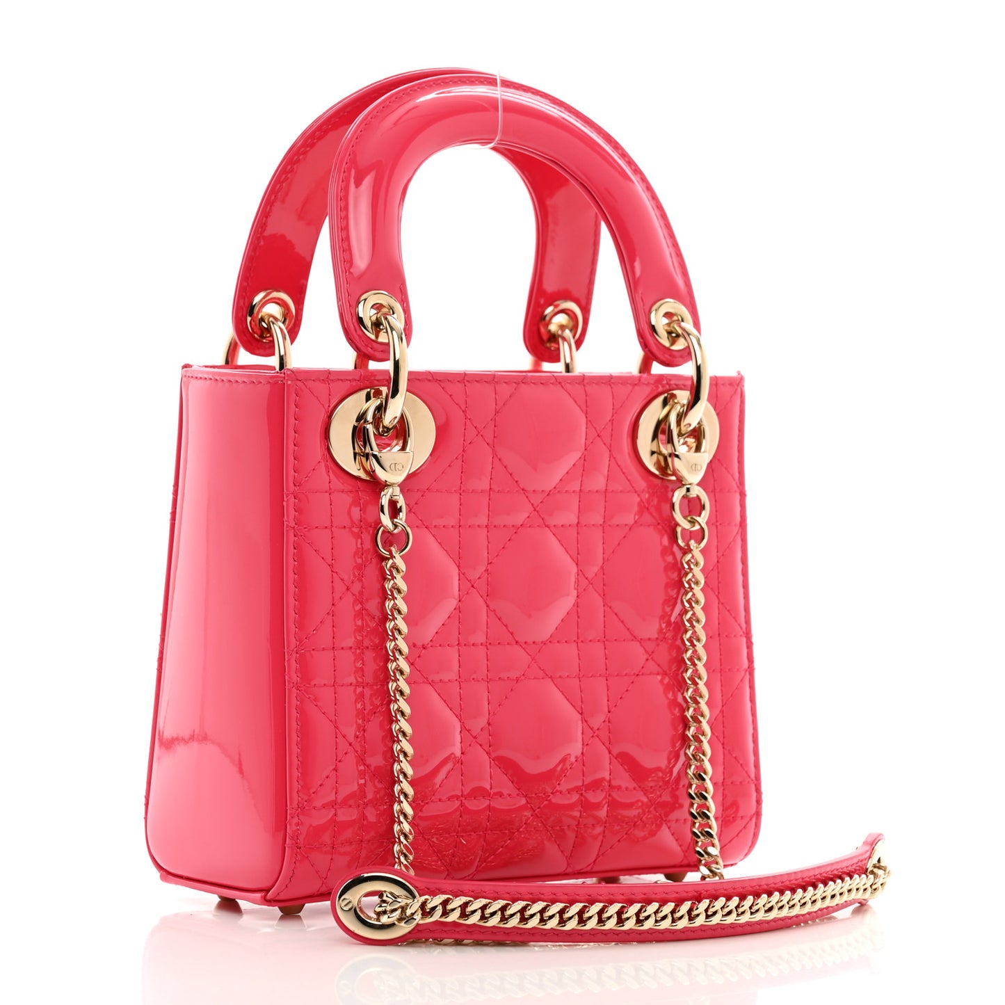 Patent Cannage Mini Lady Dior Pink