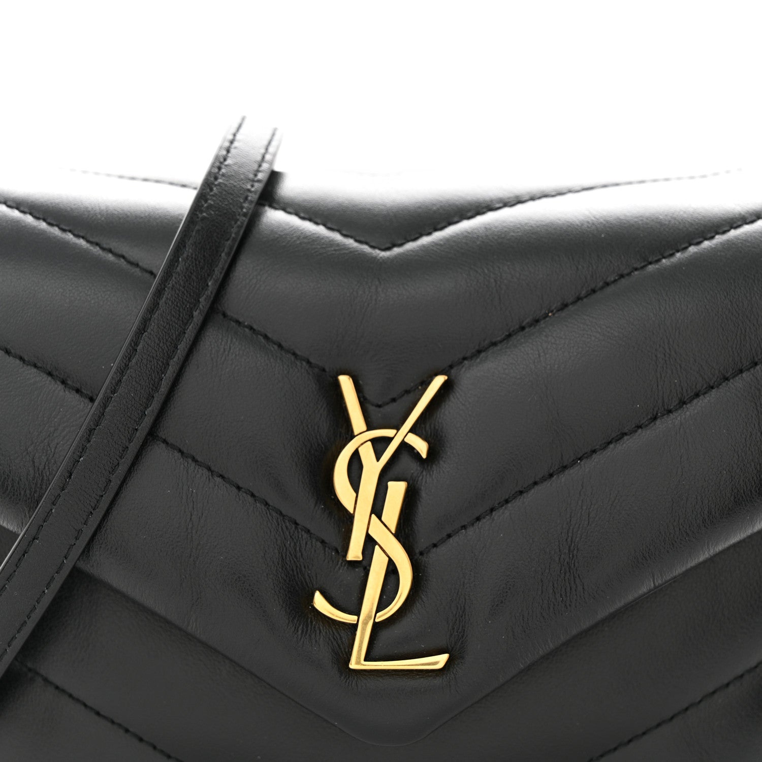Saint Laurent Calfskin Y Quilted Monogram Toy Loulou Crossbody Bag Black 8 of 11