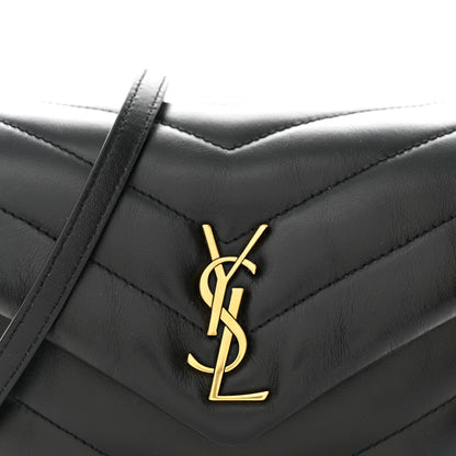Saint Laurent Calfskin Y Quilted Monogram Toy Loulou Crossbody Bag Black 8 of 11