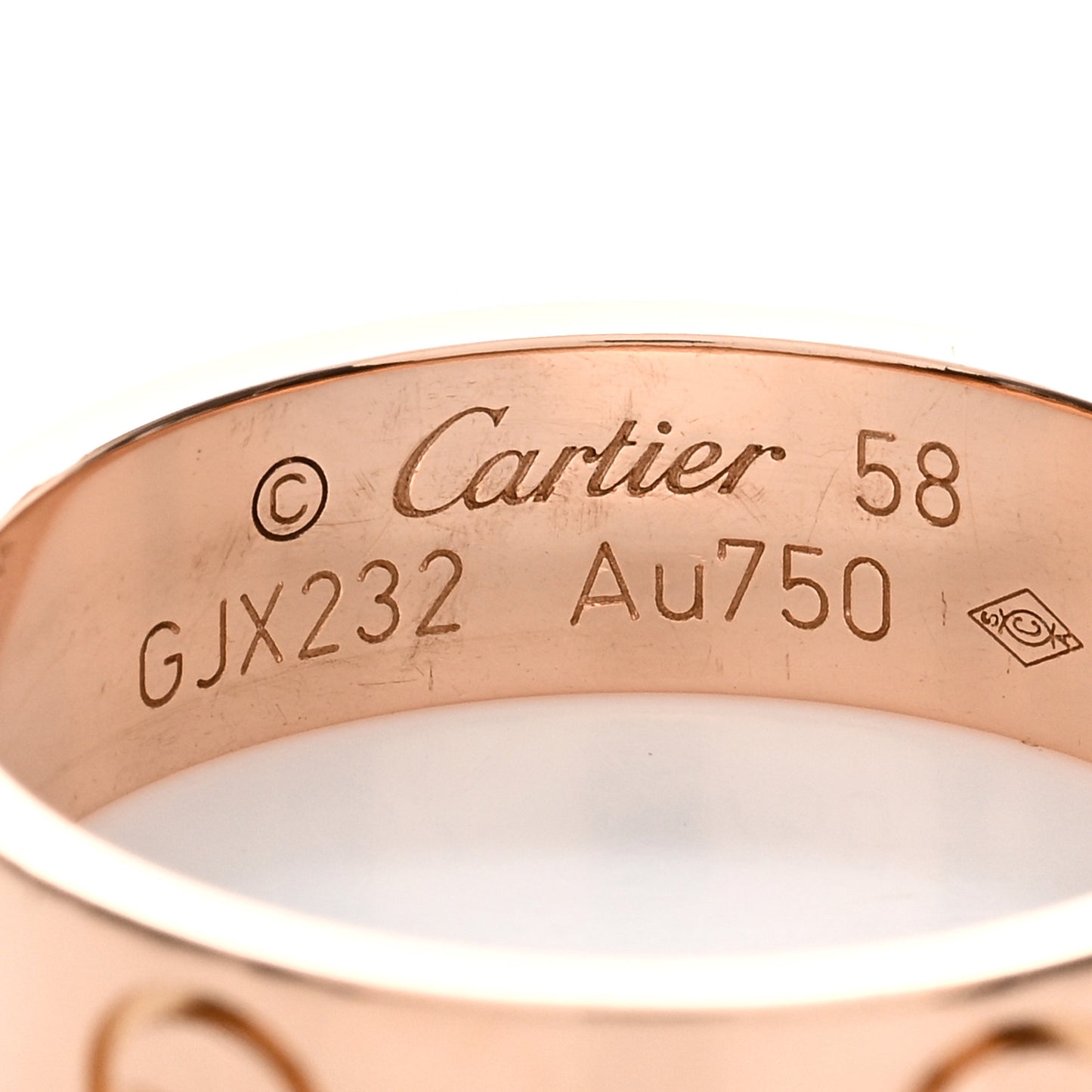 18K Pink Gold 5.5mm LOVE Ring 58 8.25