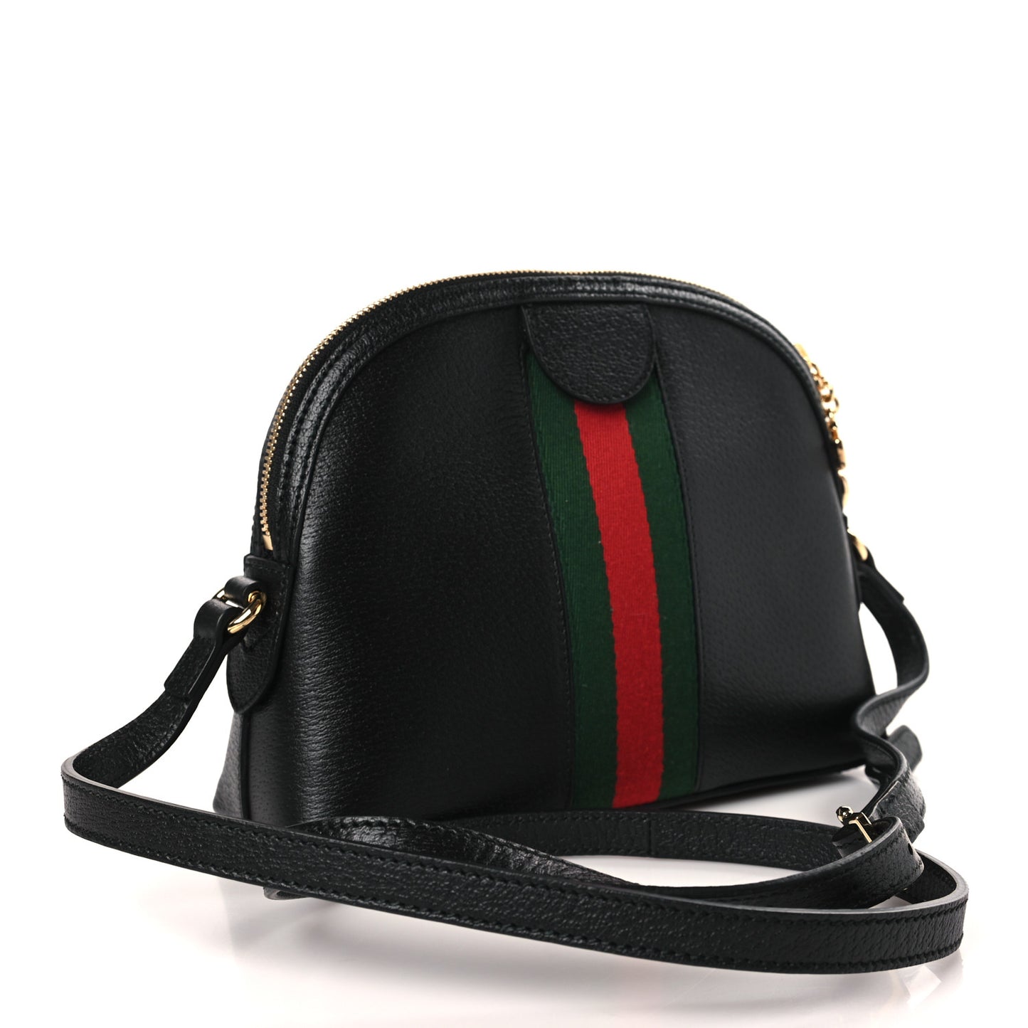 Calfskin GG Web Small Ophidia Dome Shoulder Bag Black