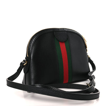 Gucci Calfskin GG Web Small Ophidia Dome Shoulder Bag Black 4 of 10