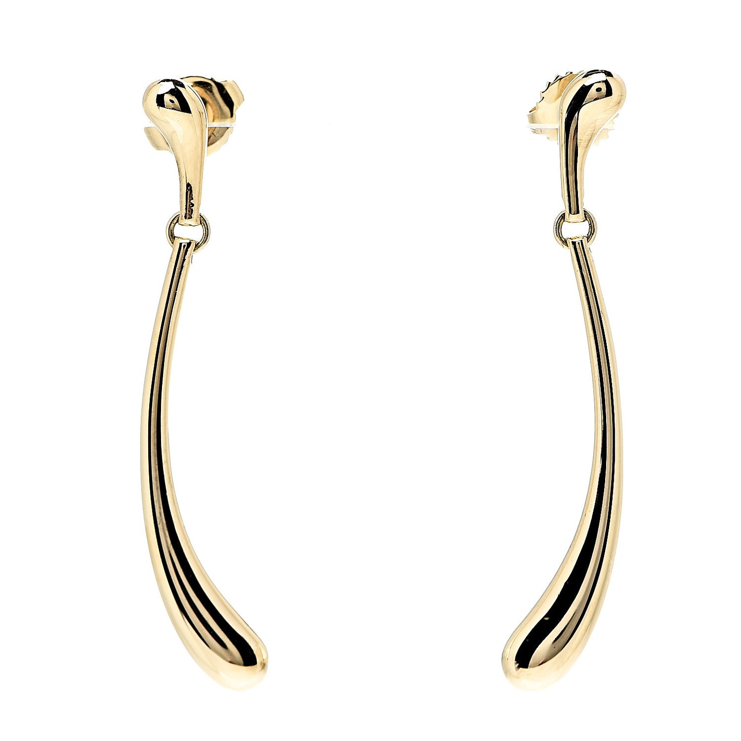 18K Yellow Gold Long Elsa Peretti Teardrop Earrings