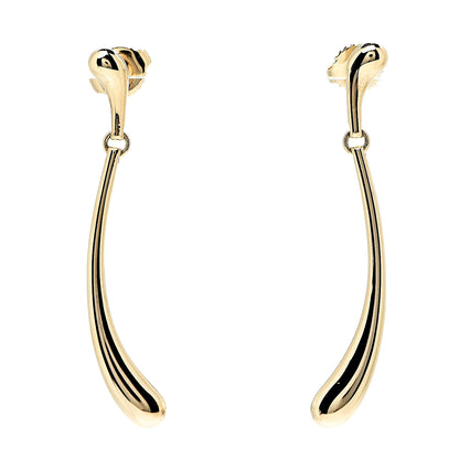 Tiffany 18K Yellow Gold Long Elsa Peretti Teardrop Earrings 1 of 4
