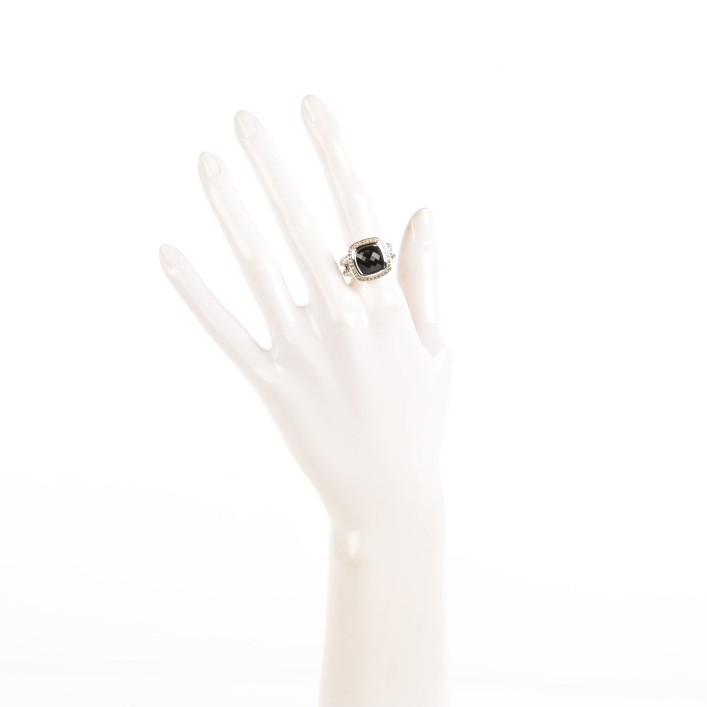 Sterling Silver Diamond Black Onyx 11mm Albion Ring 54 7