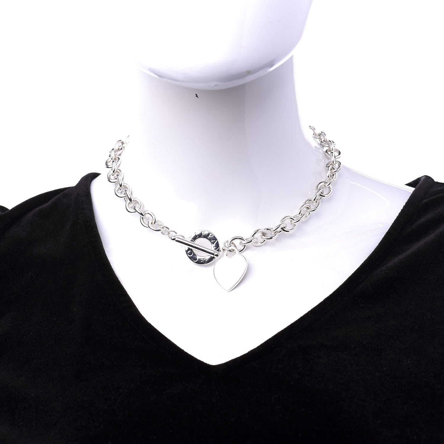 Tiffany Sterling Silver Heart Tag Toggle Necklace 2 of 6