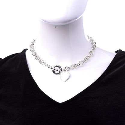 Tiffany Sterling Silver Heart Tag Toggle Necklace 2 of 6
