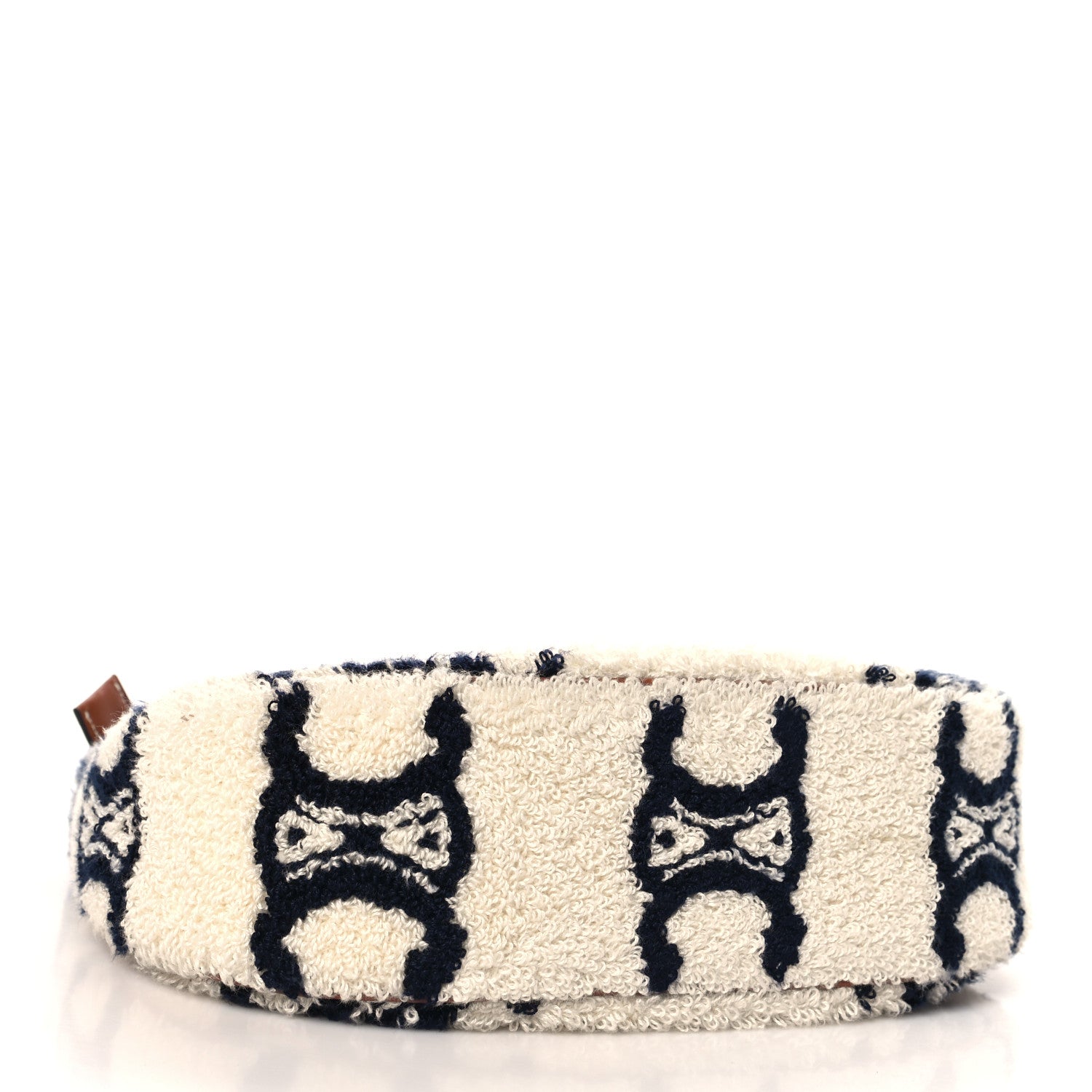 Celine Bouclette Embroidered Ava Triomphe Shoulder Bag Navy Tan 4 of 10