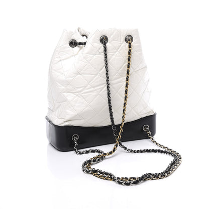 Chanel Aged Calfskin Quilted Gabrielle Backpack Black White 2 of 9