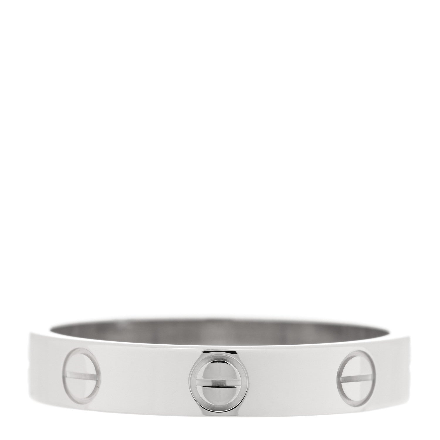 Cartier 18K White Gold 3.5mm LOVE Wedding Band Ring 56 7.5 3 of 5