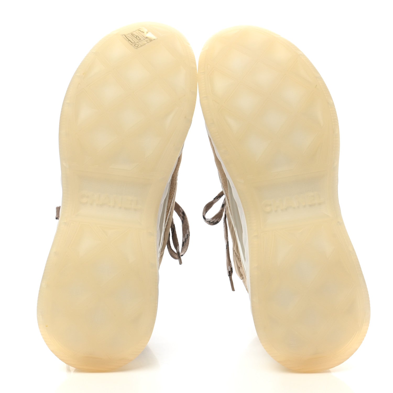 Chanel Fabric Suede Womens CC Sneakers 40 Beige 5 of 9