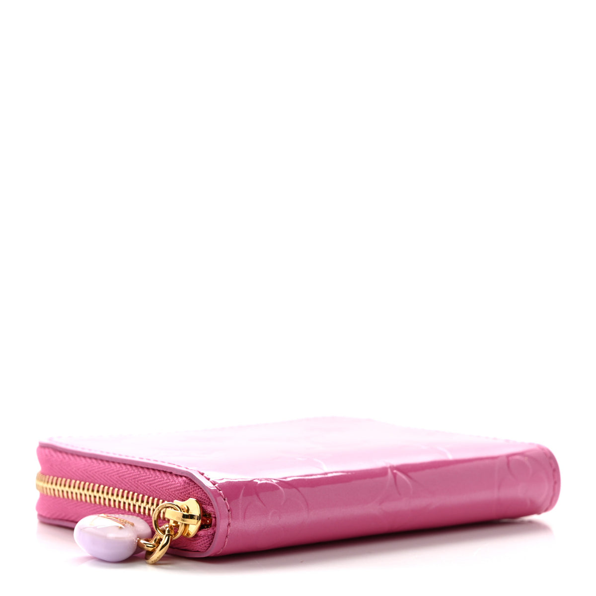 Vernis Enamel Heart Zippy Coin Purse Neon Pink