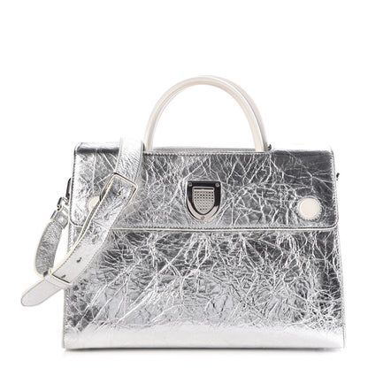 Christian Dior Metallic Calfskin Medium Diorever Flap Silver 1 of 16