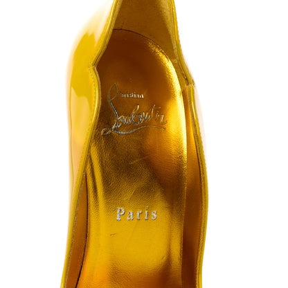 Christian Louboutin Metallic Patent Hot Chick 100 Pumps 36 Yellow 7 of 10