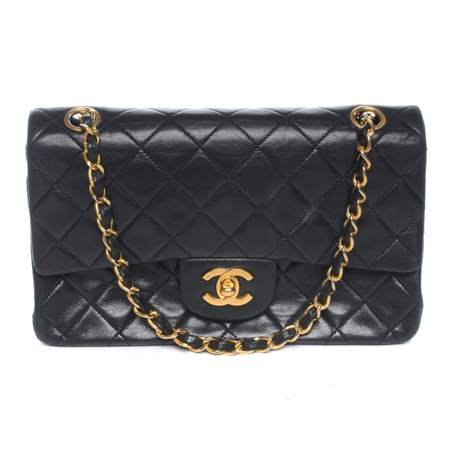 Chanel Lambskin Quilted Small Double Flap Black 1 of 8