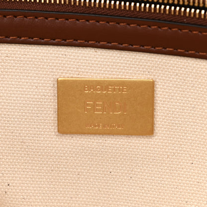 Fendi X SARA COLEMAN Canvas Vitello King Seta FF Fish Eye Embroidered Baguette Grezzo Multicolor Ghianda 6 of 11