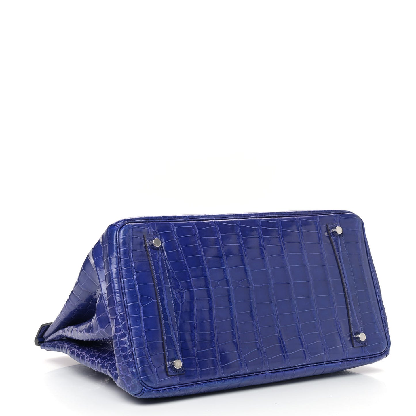 Shiny Porosus Crocodile Birkin 35 Bleu Electrique