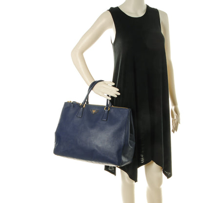 Prada Saffiano Lux Extra Large Galleria Double Zip Tote Bluette 2 of 13