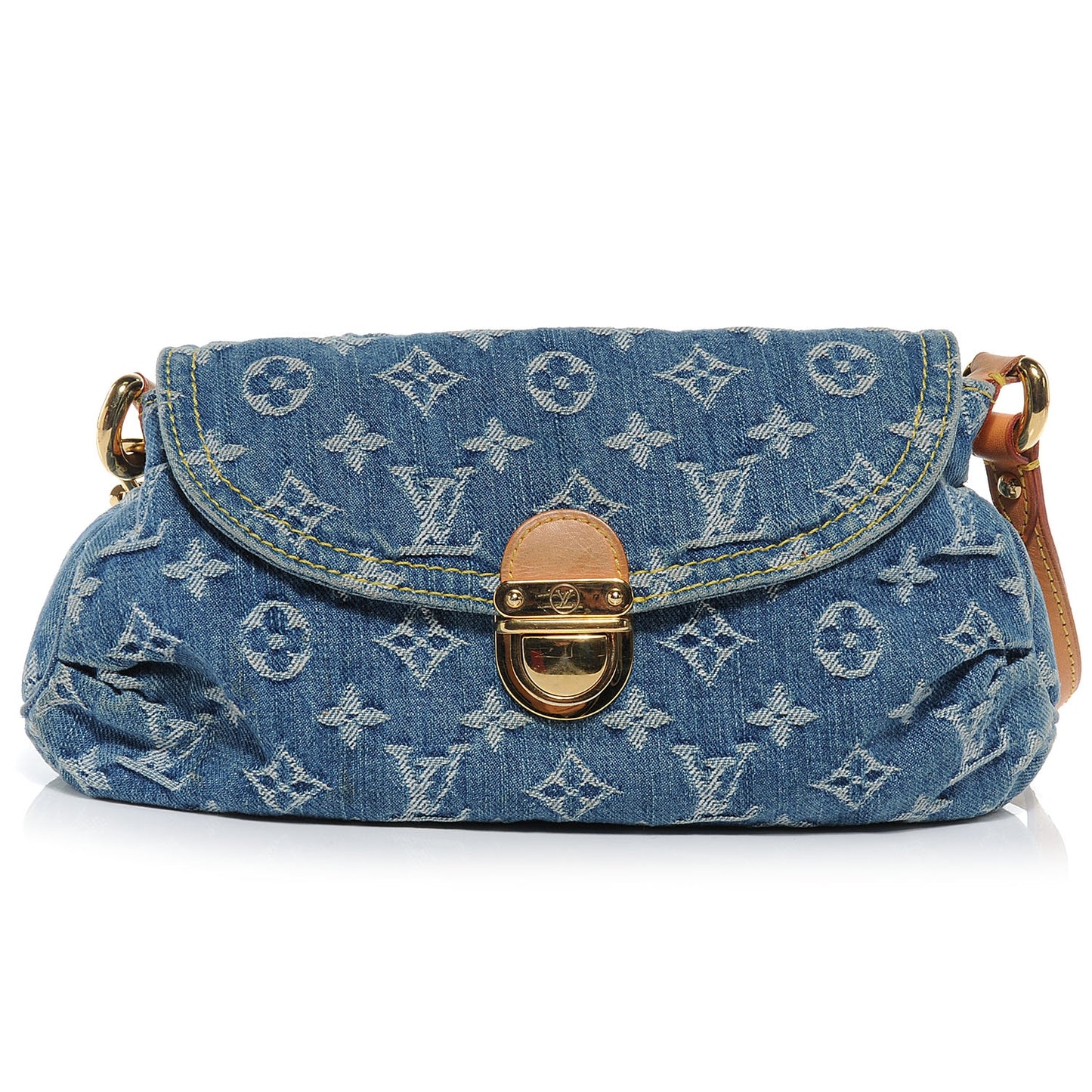 Monogram Denim Mini Pleaty Blue
