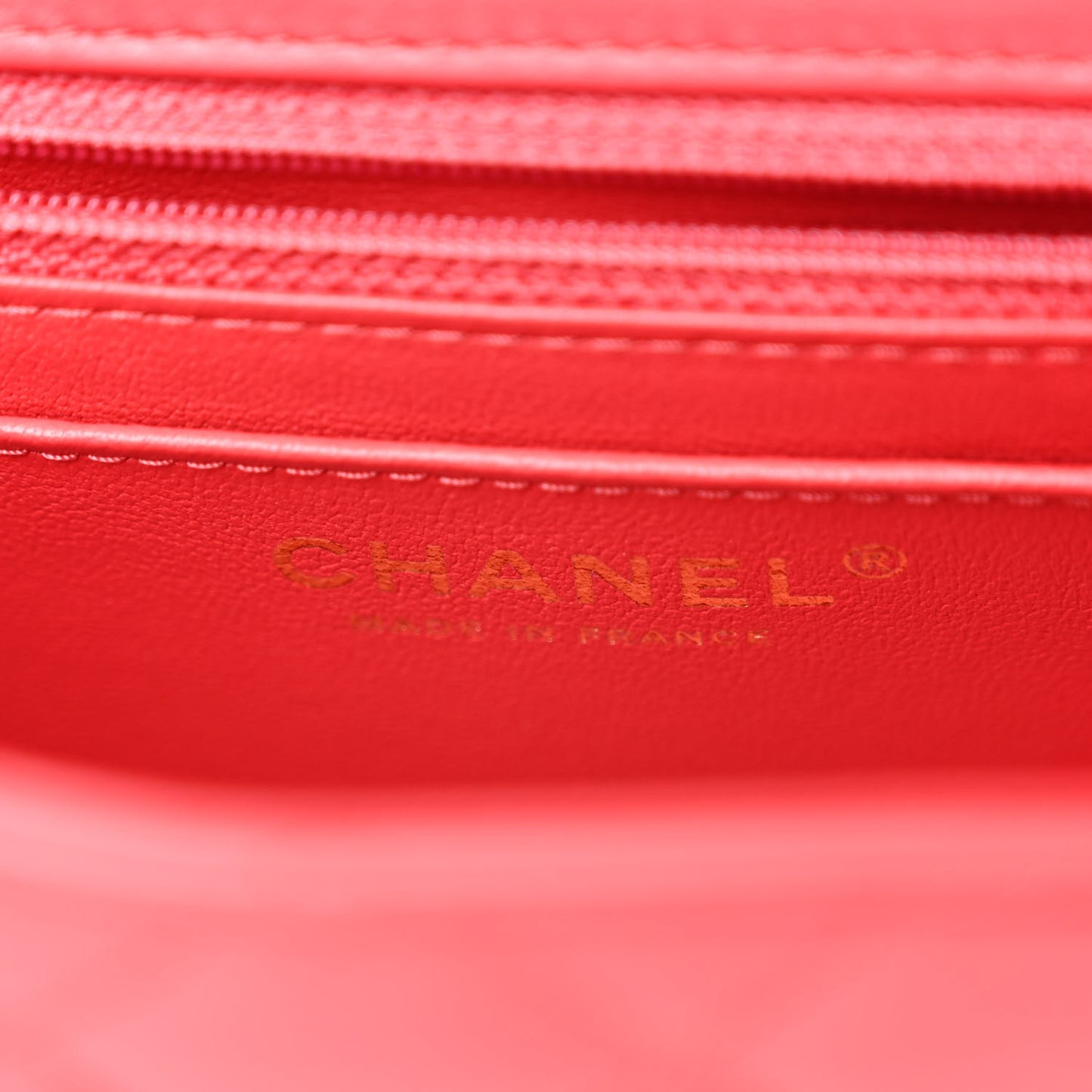 Lambskin Quilted Mini Rectangular Flap Red