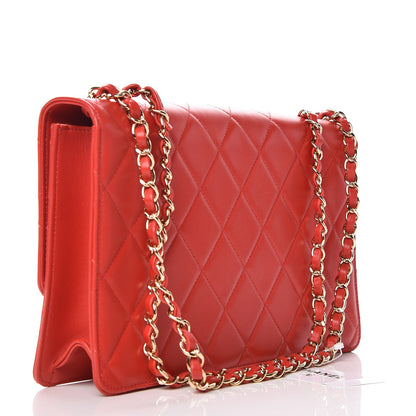 Chanel Lambskin Quilted Large Golden Class Flap Red 3 of 10