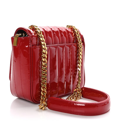 Saint Laurent SAINT LAURENT Patent Matelasse Monogram Small Vicky Chain Bag Red 3 of 9