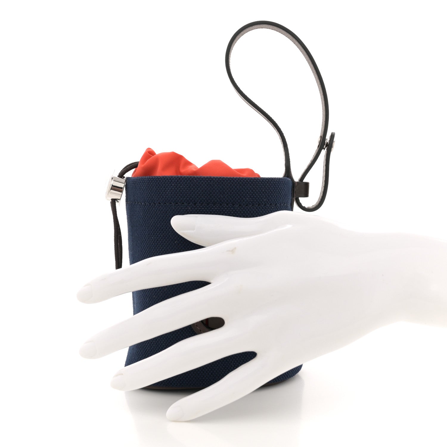 Hermes Coated Canvas On-the-Go Dog Pouch Navy 2 of 11