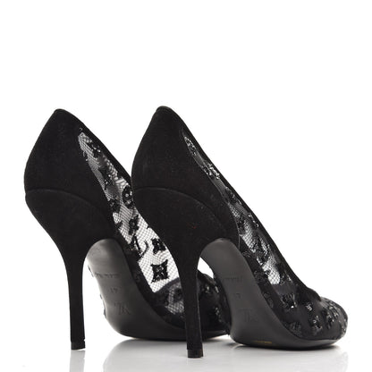 Louis Vuitton Suede Mesh Sequin Night Call Pumps 41 Black 4 of 9