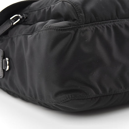 Prada Nylon Vela Saffiano Single Buckle Messenger Shoulder Bag Black 10 of 11